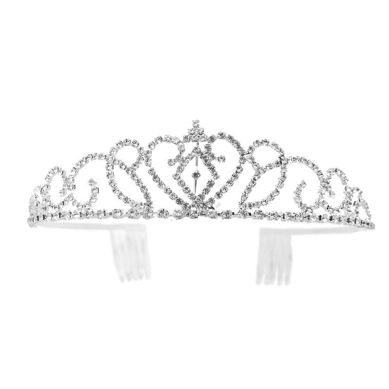 Bseash Silver Crystal Tiara Crown Headband Princess Elegant Crown with combs for Women Girls Bridal Wedding Prom Birthday Party - Image 4